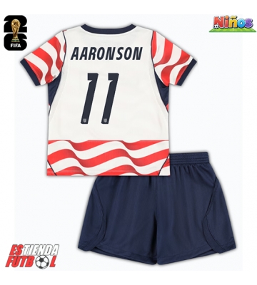 Estados Unidos Brenden Aaronson #11 Primera Equipación Niños Mundial 2026 Manga Corta (+ Pantalones cortos)